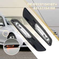Pair Left + Right Black Side Indicator Light For BMW 5 Series F10 F11 2010-2013 