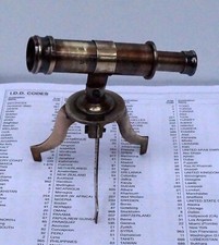 Victorian Brass Telescope with Mini Tripod Stand Antique Vintage Tabletop Décor