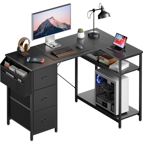 Shaped computer desk with - shaped,