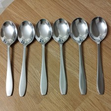 6 Old Hall Campden Dessert Spoons 18cm Robert Welch Cutlery stainless England 
