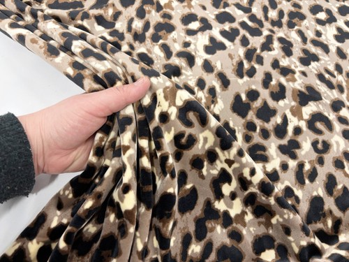 Leopard print velour fabric - leopard,