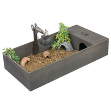 KCT LARGE BLACK TORTOISE TABLE REPTILE VIVARIUM HIDE SHELTER DEN RUN 110x50x20cm