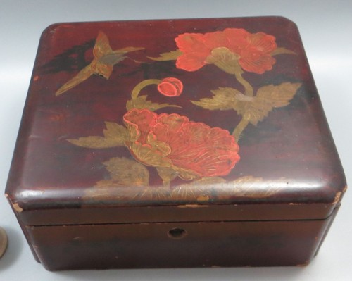Vintage lacquered japanese box - lacquered,