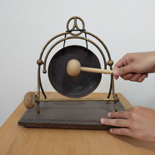 Vintage Antique Brass Wood