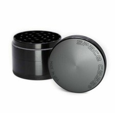 New Black Space Case Herb Grinder 63mm 4-piece / part Large Spacecase UK SELLER