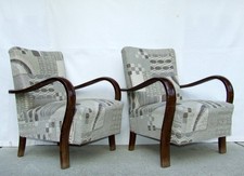 Pair of Art Deco Armchairs, Club Cocktail Chairs. Antique Vintage Halabala 1920.