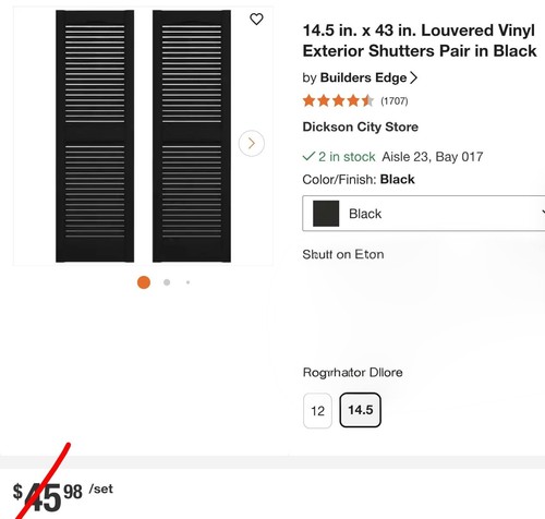 Builders edge x 43 - x, 43"