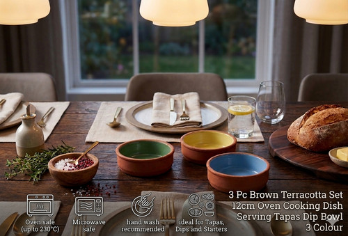 Brown terracotta set 12cm - brown,