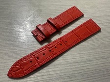 Frank muller watch band 19mm/16 red colour leather strap without buckle