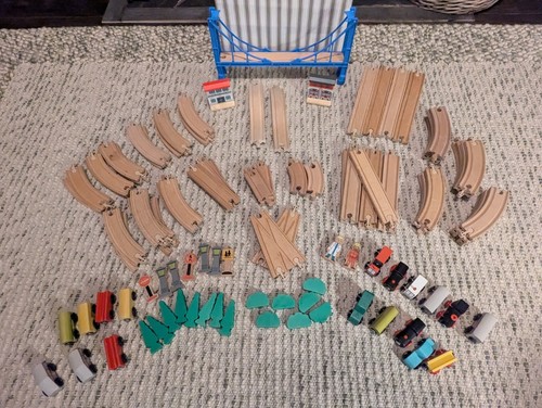 Large wooden train - set, bundle