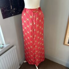 100 % Silk Tara Jarmon pink check sz 8/ 38 Pants Made In France