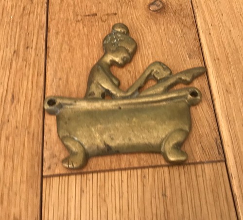Vintage brass toilet sign - vintage,