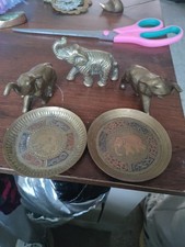 3 Miniature Brass Elephants