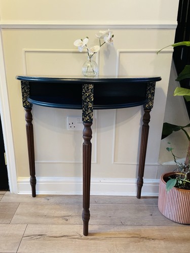 Navy blue gold demi lune - &,