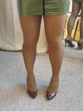 KHAKI BROWN Tights 60D Matte Opaque ONE SIZE TAN MINK ITALIAN DAINO MICROFIBRE