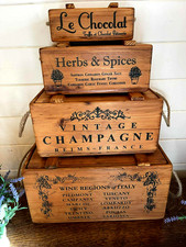 Vintage Rustic Wooden Crate with Lid 4 Sizes To Choose FREE SHiPPiNG