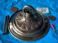 112mm ANTIQUE vintage CEILING ROSE OLD chandelier hook BRASS C1920s Art Nouveau