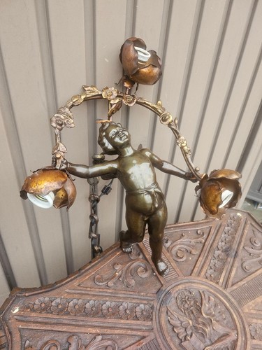 Vintage spelter bronze angel