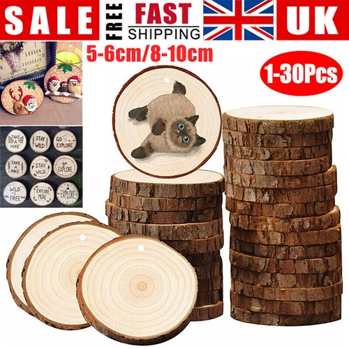 Wood slices round discs - wood,
