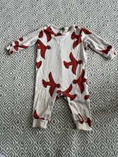 Mini Rodini Flying Birds Jumpsuit 💯 Organic Cotton 56/62    1-4 Months