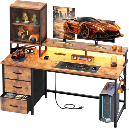 Gaming desk with - power, outlets