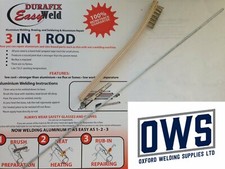 Aluminium Welding/Brazing Low Temp Durafix Easyweld UK Rods + Brush