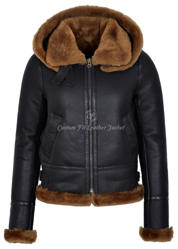 Ladies sheepskin jacket brown - ladies,