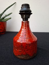 Vintage Mid Century 60s 70s KRÖSSELBACH Red Ceramic Lamp West German Pottery