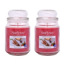 2x Starlytes 510g Large Glass Jar Candle (125hr Burn Time) - Apple Cinnamon