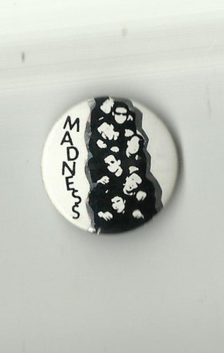 Madness group tin button - tin,