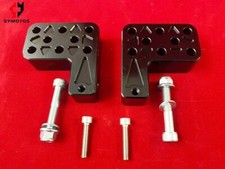 Pit Bike Black CNC Supermoto Racing Footpeg Foot Peg Risers. 8 Hole Without Pegs