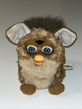 Furby 70-800 Tiger 1999 Generation 1 Light Dark Brown Blue Eyes Half Working