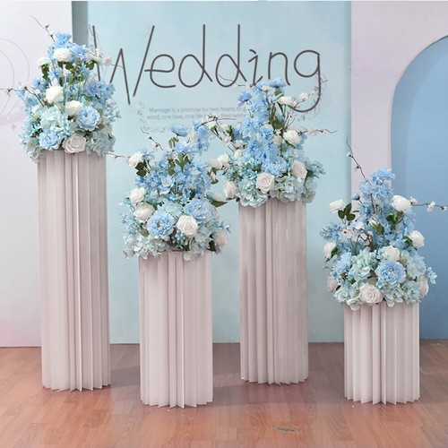 White cylinder flower rack - cylinder,