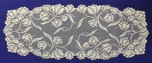 Ivory tulips lace table - tulips,