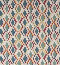 JANE CHURCHILL CURTAIN FABRIC DESIGN  Luna 2.6 METRES MULTI LINEN BLEND