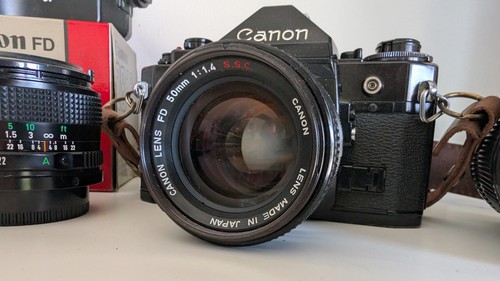 Canon slr 35mm film camera - a1,
