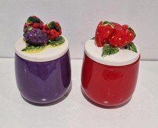 Hand Painted Ceramic Jam Jars