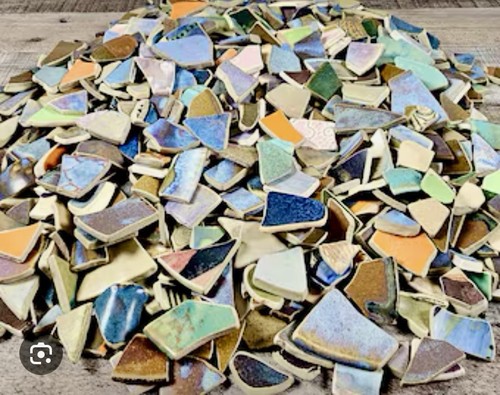 Mosaic pottery pieces - pottery,