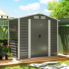 7 x 4ft Garden Shed, Easy to Assemble, Upgraded Galvanised Steel Frame 