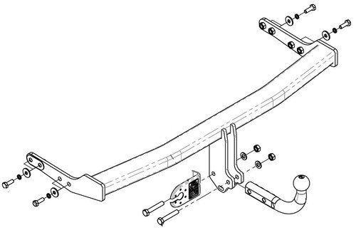 Swan neck tow bar for - neck,