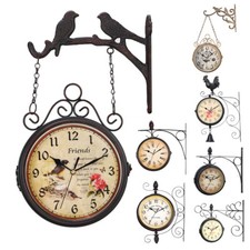 Garden Paddington Station Wall Clock Outdoor Double Sided Hanging Bracket Clocks