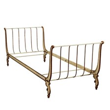 Antique Bed Louis Philippe Wrought Iron Gilded Italy XIX Century Original