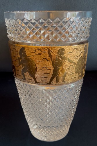 Art deco crystal vase - art,
