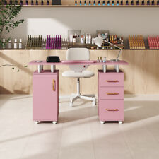 Beauty Salon Wooden Manicure Technician Table Nail Art Station Desk With Drawers
