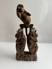 Hand Carved Stacked Three Wise