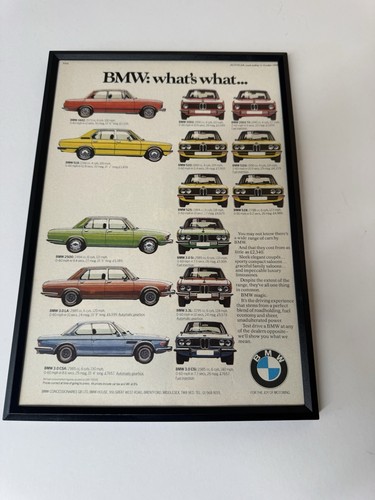 Framed original 1975 bmw - framed,