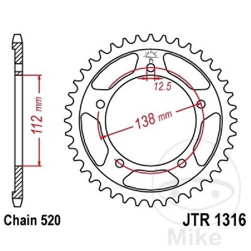 Jtr1316 crown 39 teeth - jtr1316.39,