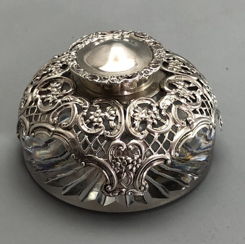 Edwardian silver inkwell - edwardian,