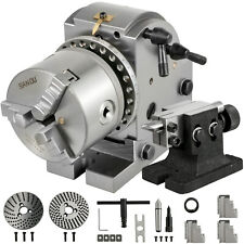 VEVOR BS-0 4"/100MM Indexing Dividing Head Spiral 4" 3-Jaw Chuck & MT2 Tailstock