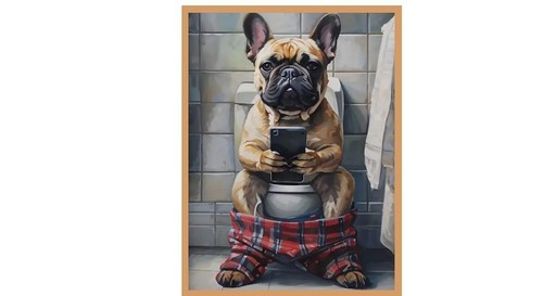 French bulldog toilet - french,
